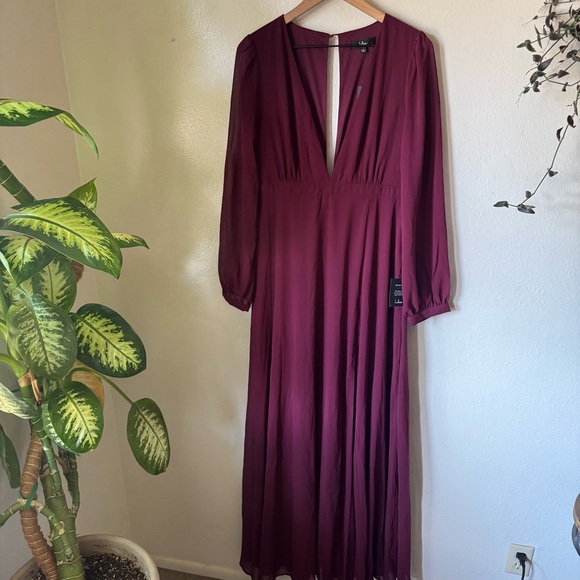 Lulus | All My Life Burgundy Long Sleeve Maxi Dress - Picture 2 of 9